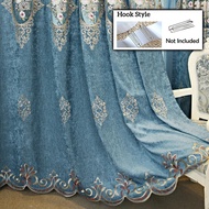 2023 Blackout Curtain for Living Room European Luxurious Curtains Floral Embroidered Curtain for Bed