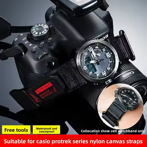 23mm 24mm Nylon Watch Strap For Casio PROTREK PRG-650 PRG-600 PRW-6600 PRW-61Y/50Y/70Y Breathable Ca