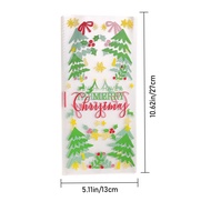 ✾◐▧DAPHNE 50PCS Xmas Festival Favors Christmas Gift Bags Gingerbread Cookie Packing Candy Cellophane