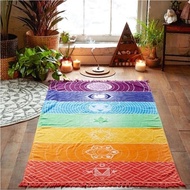 {Kaoru Shina} Seven Chakra Carpet Tapestry|Colorful Beach Towel Yoga Cloth|Meditation Shawl Scarf|Ph