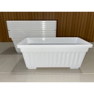 set of 10pc big white rectangular pot for plant 32x15x13cm / lettuce paso / garden pot / pechay tray