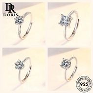 DORIS JEWELRY Ring Perempuan Cincin Adjustable Moissanite Women Original Fashion 925 Diamond Silver M150