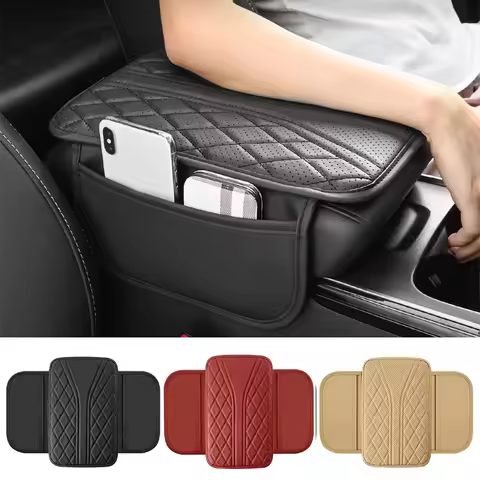 Car Armrest Seat Box Pad Pad With Phone Holder Storage Bag Car Armrest Box Cushion Car Armrest Box H
