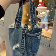 Guess New Denim Vegetable Basket Bag Niche Design Mini Mobile Phone Bag Trendy Casual Shoulder Crossbody Handbag