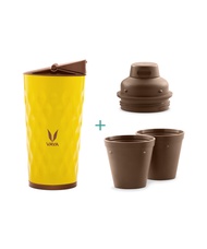 Vaya Drynk 350 ml 3 in 1 Vacuum Insulated Stainless Steel Gulper and Sipper Water Bottle (Tumbler+Si