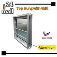 Aluminium Full Set Casement Window With Window Grill Top Hung Window 2Ft x 2Ft