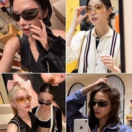 Top Version Home High-End Frameless Sunglasses Women's One-Piece Curved Goggles Sunglasses Anti-Ultr