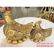 Gà Mái Ấp Trứng Vàng Tài Lộc Bằng Đồng Phong Thủy 3 Cỡ