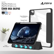 ZOYU Case for iPad Pro 11 & 13 Inch M5 2025 Detachable Casing Hybrid Transparent Acrylic Pention Cas