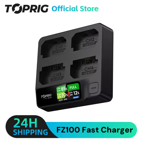 NPFZ100 Fast charging NP FZ100 Battery Cahrger LED 4CH 40W Charger for Sony NP-FZ100, Sony a9, a7R I