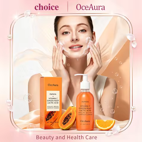 OceAura Papaya Vitamin C Facial Cleanser Oil Control Remove Blackheads Minimize Pores Repair Skin Ba