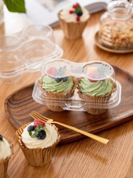 12入組透明塑膠杯形蛋糕包裝盒，蛋糕杯盒，松糕，慕斯，甜點杯子蛋糕包裝盒，餅乾，水果，壽司包裝容器