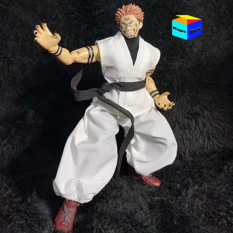 Handmade 1/12 Scale Male Role Play Ryomen Sukuna Classics White Loose Samurai Uniform For 6in Shf So
