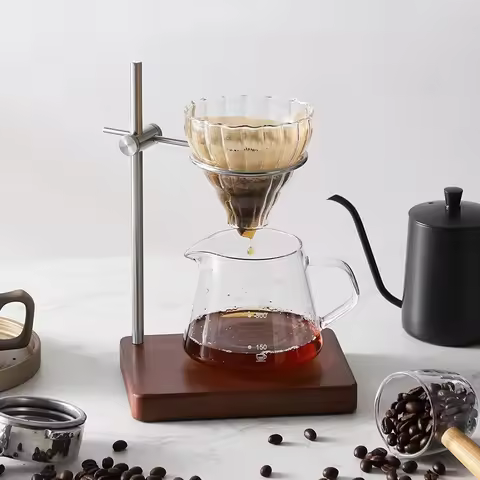 Solid Wood Hand-brewed Coffee Drip Stand Set Coffee Pot Hand-brewed Pot Sharing Pot Coffee Shop Hous