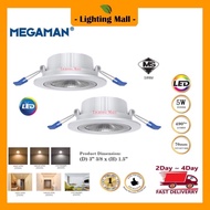 [SIRIM] Megaman LED Eyeball Spotlight Ceiling Light 5W 7W 3 Replaceable Eyeball Downlight MQTL2048 [2 Years Warranty]