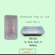 (20,50pcs) RE216 8.5x4.49x2.3 900ml Aluminum Tray w/ Lid Loaf Pan Large