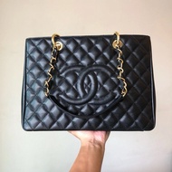 Round Field Leather, Classic GST Diamond Mummy Shopping Bag, HAAS Ball Pattern Caviar, Retro Gold Ha