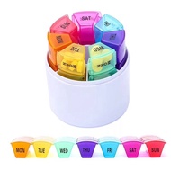 Round Medicine Box Storage Set 7 Days 28 Compartments