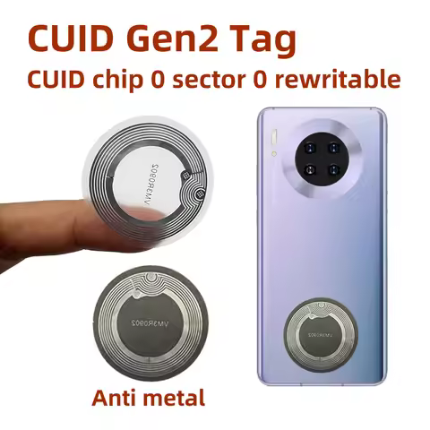 CUID Gen2 Electronic tag 13.56mhz Changeable S50 1K RFID Wet Inlay Sector 0 Block 0 UID Rewritable c