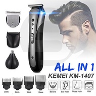 ปัตตาเลี่ยนไร้สาย   Kemei KM-1407 แบตตาเลี่ยนไร้สาย 3 In1 ตัดแต่งทรงผม โกนหนวด เครื่องมือกรูมมิ่ง 3 In 1 Electric Trimmer ปัตตาเลี่ยนไร้สาย