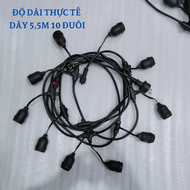 Dây đèn trang trí ngoài trời 5m 10 đuôi 10m 15 đuôi 10m 20 đuôi chống nước lõi đồng cao cấp ĐỦ MÀU