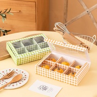 5 Sets 6 Pcs Baking Packaging Box Plaid Packaging Macaron Packaging Box Egg Yolk Pastry Packaging Bo
