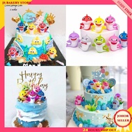 【JS Bakery Store】Theme Baby Shark Cake Topper 鲨鱼宝宝主题蛋糕装饰