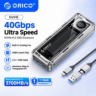 ORICO AAGM2 USB4 M.2 NVMe SSD Enclosure 40Gbps, Built-in Fan, 8TB Max, Thunderbolt 3/4, Aluminum, UA