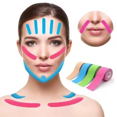 2.5/3.8/5/7.5CM x 5M Kinesiology Tape For Face V Line Neck Eyes Lifting Wrinkle Remover Sticker Tape
