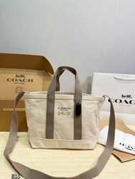 Coach Tote Series Off-White Canvas Mini Tote Crossbody Bag