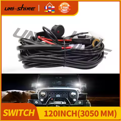 UNISHINE LED Light Bar 3M Wiring Harness Kit Universal LED Wiring Harness IP69 For Auto UTV ATV Offr