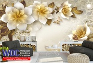 wallpaper motif bunga, wallpaper dinding custom 3d, wallpaper 3d