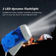 Hand Pressing Dynamo Crank Power Wind Up Flashlight Powered Light Portable Self C8k6