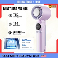 199 High Speed Mini Kipas Portable USB Turbo Fan 6000 MAH Mini Fan Cooler / 100 Gear Adjustment Spee