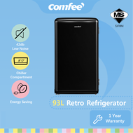 Comfee RCD93BL1MY(E) Compact Retro Mini Fridge 93L with Adjustable Thermostat Low Noise Energy-Savin