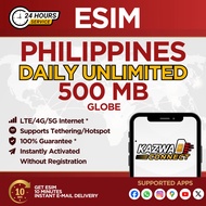 eSIM Philippines Daily Unlimited Data Activated Instantly (500MB)