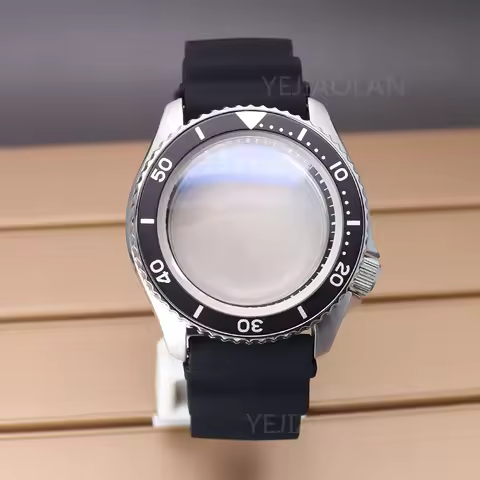 42.5mm skx007 Watches Case Rubber Strap Sapphire Glass Mod skx skx009 skx013 Parts For Seiko nh34 nh