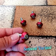 Baut L monster kerucut plat nomor L10 isi 40 pcs Merah Motor Vario Mio Nmax Supra Jupiter Kharisma R