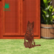 [Kesoto] Yard Stake, Yard Sign, Kitten Silhouette Statue, Lawn Decoration, Rustic Design,