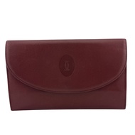[Used] CARTIER Cartier Must Long Wallet, Card Holder, Coin Purse, RED