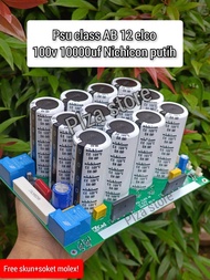 Psu 12 elco 100v 10000uF NICHICON PUTIH+Softstart+Psu SIMETRIS Untuk kipas fan kit psu class AB 12 e
