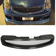 Front Grille Racing Grill For Infiniti G35 2003-2007 Base Coupe 2-Door Honeycomb Style Carbon Fiber 