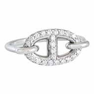 HERMES Farandole 18K白金 滿鑽豬鼻子🐽 戒子