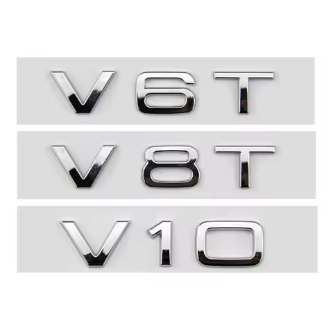 3d ABS Car Letters V10 V8T V6T Logo Car Fender Side Emblem Badge Decal For Audi A6 C7 S4 A4 B7 SQ7 R