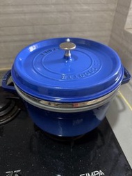 Staub 26cm鑄鐵鍋連蒸籠