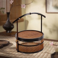 [mcfsnzwtxz1bw] Woven Bamboo Basket,Food Storage Container,Serving Handmade Picnic Basket,Gift Wrapp