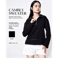 CAMBLY SWEATER - Basic Poloneck Zipper Sweater Wanita