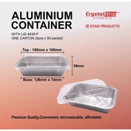 4438-P STAR PRODUCTS ALUMINIUM CONTAINER WITH LID RECTANGLE ALUMINIUM TRAY WITH PLASTIC COVER FOR BA