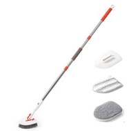 鬼佬倉 - 浴室清潔刷 地板刷 洗地縫 浴缸刷 衛浴淋浴磁磚刷 海綿擦 可調式長柄淋浴清潔刷 浴室清潔刷 用於清潔浴室、廚房牆面及浴缸磁磚