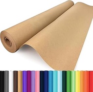 Wrapping Paper, 17.8" x 1200" Brown Kraft Paper Roll Bulletin Board Easel Poster Decorative Kraft Pa